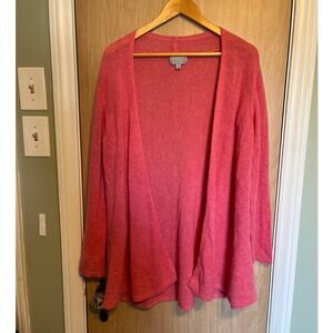 Pink Pure Collection 100% Cashmere Sweater Open Front Cardigan